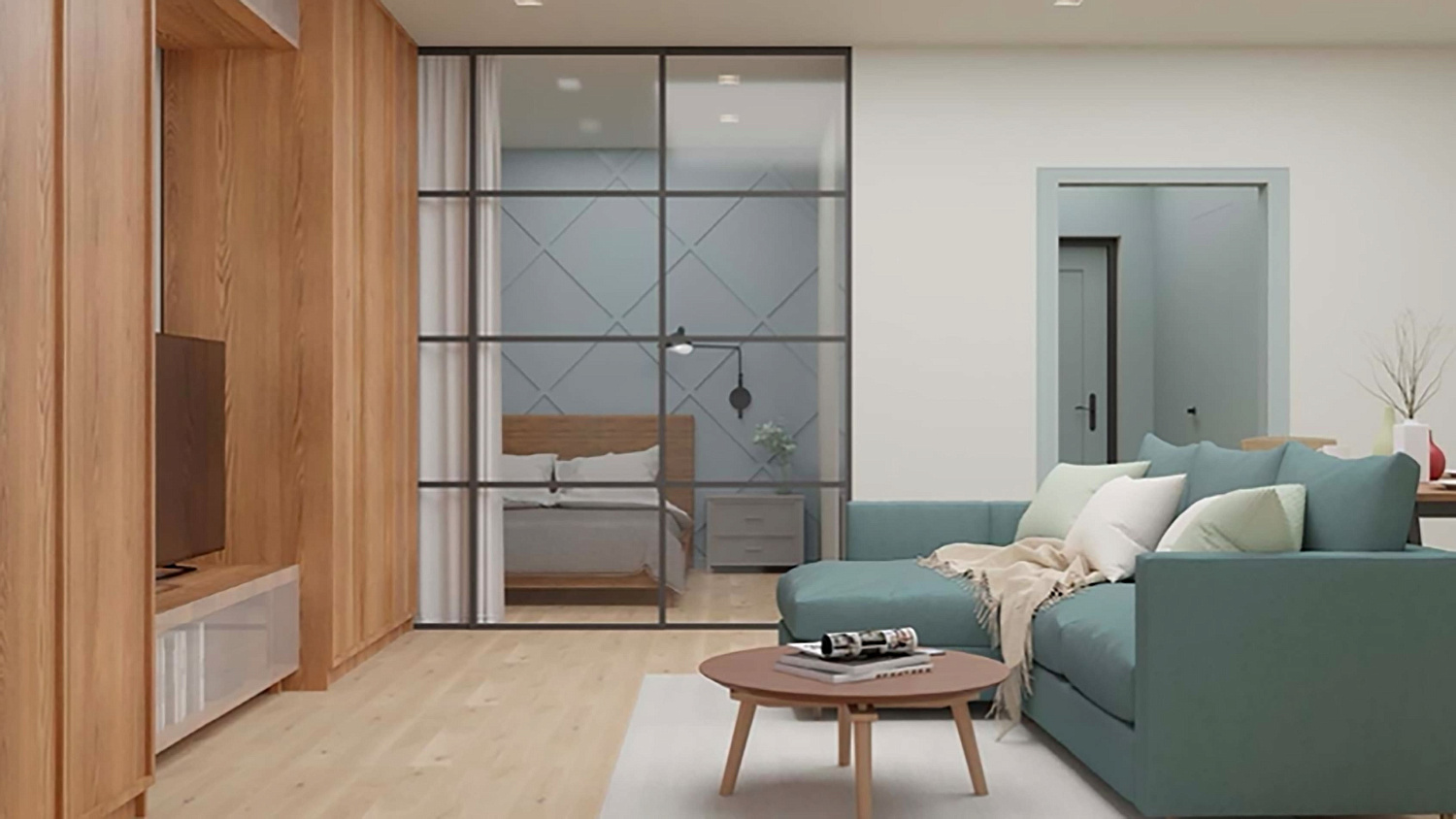 Типовой дизайн-проект однокомнатной квартиры ЖК на Троицкой (53 м2)